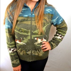 RARE VINTAGE Ralph Lauren Hand Knit Wool Sweater